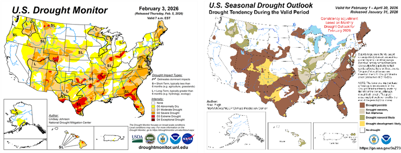 US Drought Monitor and Seasonal Outlook