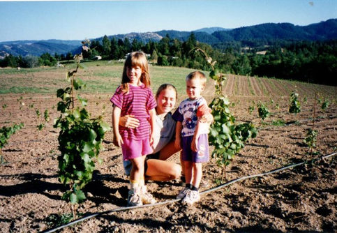 Earl and Hilda's kids in the vineyard